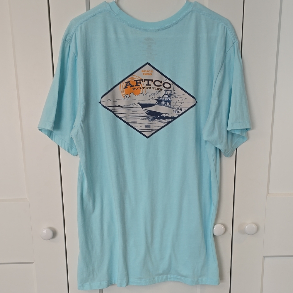 AFTCO Light Blue Graphic Tee